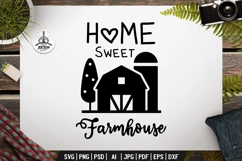Farmhouse SVG Sign Design - Home Sweet Farmhouse DXF PNG PDF Product Image 2