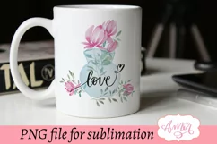 Watercolor Floral vase sublimation design for T-shirts Product Image 2