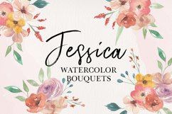 Floral Jessica Watercolors Flowers Arrangements 6 Bouquets Product Image 1