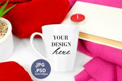 Latte Mug Mockup Valentine's Day PSD & JPG full wrap mockup Product Image 2