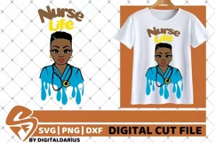 Nurse Life svg, Doctor svg, Black Woman svg, Stethoscope svg Product Image 1