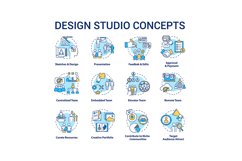 Design studio concept icons set Product Image 1