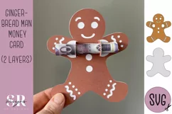 Gingerbread man Money card | Paper cutting | Money card SVG Product Image 1