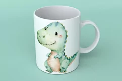 Watercolor Cute Tyrannosaurus Dinosaur Cartoon Product Image 2