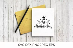 My 1st Mothers Day SVG. Mother's Day hand lettering for baby Product Image 2