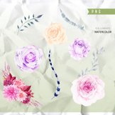 Floral Watercolor clipart, flower clipart, summer clip art Product Image 2