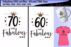 fabulous 60 SVG cut file / fabulous 70 SVG cut files Product Image 3