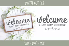 Welcome Family, Friends & Neighbors - SVG Cut File Product Image 1