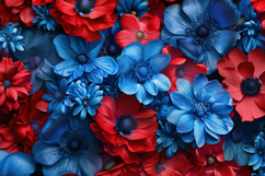 Red And Blue Floral Pattern Background Wallpaper Product Image 1