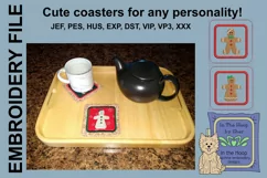 Gingerbread friends Coasters - 4 x 4 and 5 x 7 Hoops Product Image 1