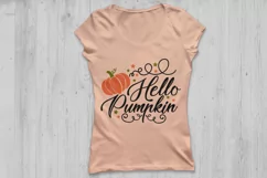 hello pumpkin svg, thanksgiving svg, pumpkin svg, fall svg. Product Image 2