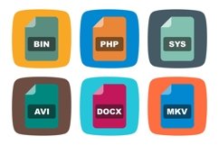 Set Of File Formats Icons Product Image 1