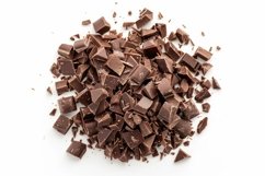 Pile Chopped Milled Chocolate On White Background Wallpaper Product Image 1