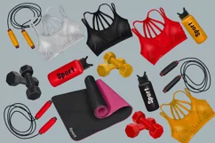 African American women clip art bundles, Gym clipart PNG Product Image 7