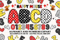 Happy Mouse Alphabet Clipart, happy mouse letters doodle Product Image 1