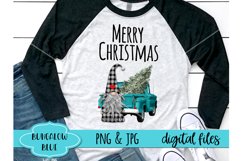 Merry Christmas Gnome Turquoise Truck Digital Download Product Image 1