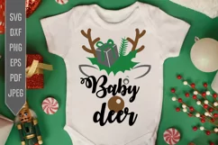 Baby Deer Svg. First Christmas Svg. Baby Christmas Svg Product Image 1