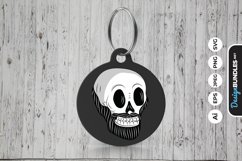 Skull with Mustache Keychain Product Image 1