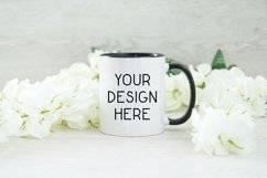 Mug Mockup 11 Oz Blank White Coffee Cup Black Handle Product Image 1