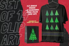 Striped Christmas Trees Clipart Set of 12 PNG files Product Image 4