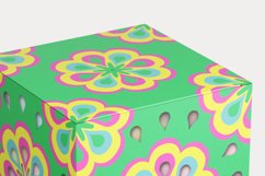 Green Floral Ornaments Cuttable Cube Gift Box with Holes Product Image 4
