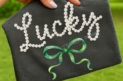 Coquette Lucky St Patrick's Day Png, Preppy St Patricks day Product Image 1