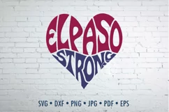 El Paso Strong SVG cut file in a Heart Shape Product Image 1