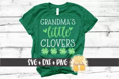 Grandma's Little Clovers - St Patrick's Day SVG PNG DXF File Product Image 1