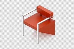 Isometric Arm Chair 3D isolated render Product Image 1