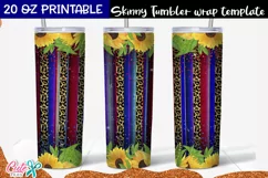 Patriotic Serape and sunflower sublimation Skinny tumbler Product Image 1