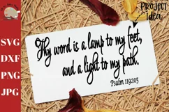Thy Word is a Lamp to My Feet Psalm 119 svg, christian svg Product Image 1