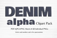 Dark Denim Alpha Clipart Pack Product Image 1