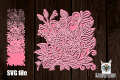 3d layered papercut Flower svg, multilayered spring flowers Product Image 1