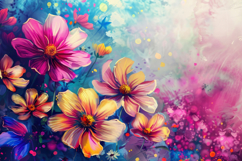 Watercolor Flowers Background Wallpaper Product Image 1