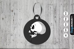 Skull with Mustache Keychain Product Image 1