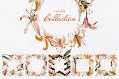 Orange lily Watercolor png Product Image 5