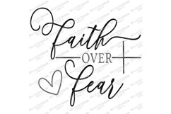 Faith Over Fear - Cross - Christian Cutting File SVG DXF Product Image 3