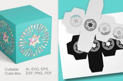 Star Ornament Cuttable Cube Gift Box with Holes SVG AI EPS Product Image 2