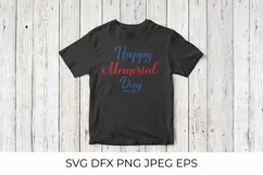 Happy Memorial Day lettering. Memorial Day Patriotic SVG Product Image 2