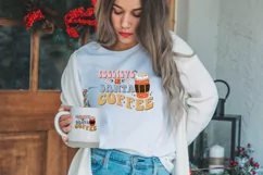 I Believe In Santa And Coffee Groovy Christmas Merry Product Image 3