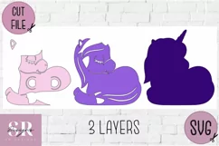 Unicorn birthday Money card | Paper cutting | Money card SVG Product Image 5