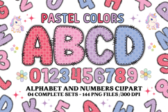 Pastel Patchwork Alphabet &amp; Numbers PNG Clipart Product Image 1