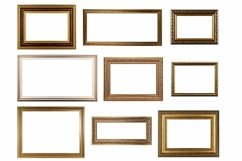 BUNDLE Golden mockup canvas frames isolated on white Product Image 1