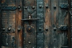 Vintage wooden door with iron details Product Image 1