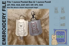 ITH Fluffy Dog Hand Sanitizer Holder - Key Fob or Bag Tag Product Image 1