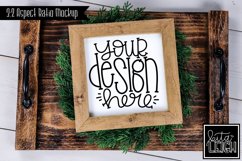 Square Sign Fall and Christmas Mockup | Stylized Photo Product Image 1