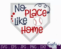 No Place Like Home | Baseball Svg Design Cut File Product Image 2