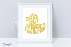 Seven Months Old SVG yellow baby duck lettering design Product Image 2