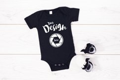 Black Bella Canvas 100B MockUp One Piece Flat Lay Bodysu Product Image 1