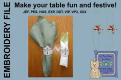 Happy Snowman Napkin Rings - Snowman Embroidery Product Image 2